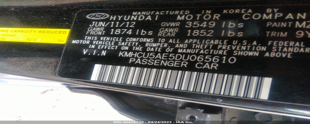 KMHCU5AE5DU065610 2013 HYUNDAI ACCENT photo no. 9