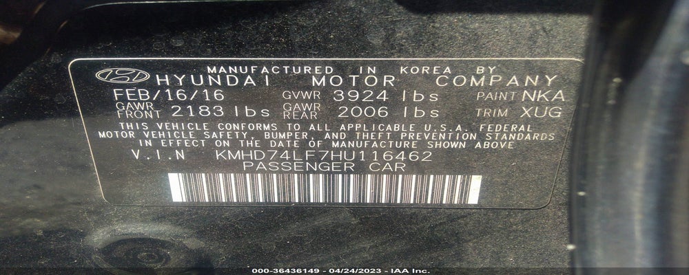 KMHD74LF7HU116462 2017 HYUNDAI ELANTRA photo no. 9