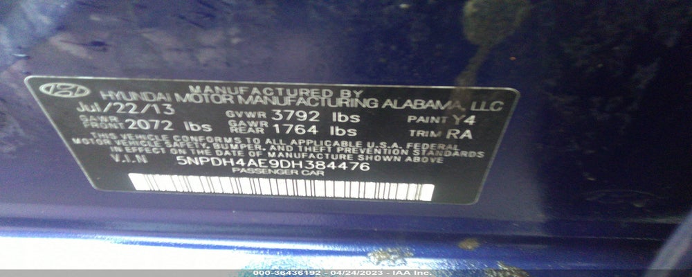 5NPDH4AE9DH384476 2013 HYUNDAI ELANTRA photo no. 9
