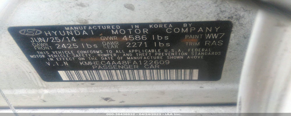 KMHEC4A48FA122609 2015 HYUNDAI SONATA HYBRID photo no. 9