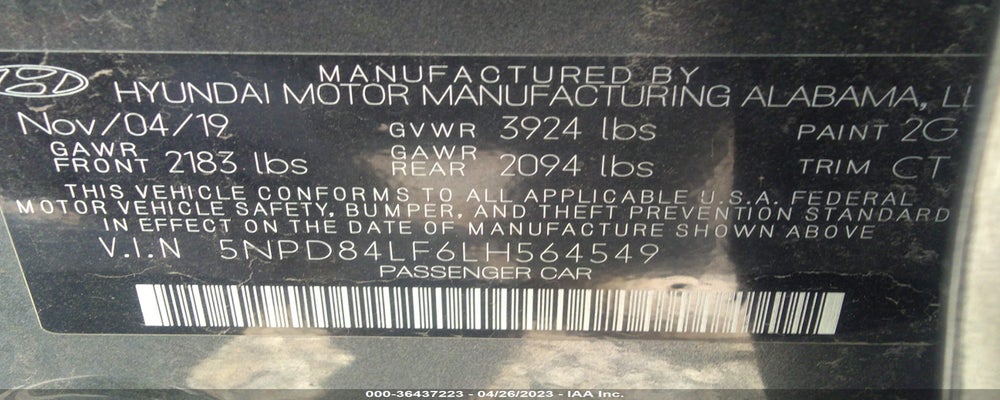 5NPD84LF6LH564549 2020 HYUNDAI ELANTRA photo no. 9