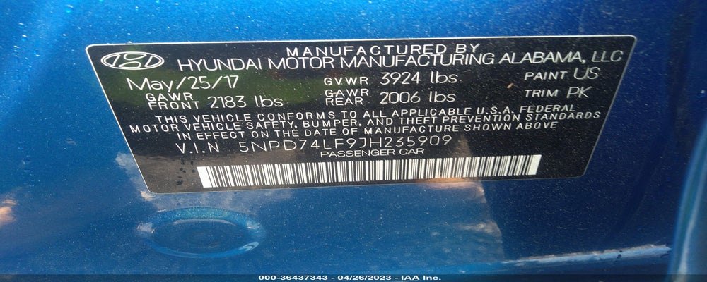 5NPD74LF9JH235909 2018 HYUNDAI ELANTRA photo no. 9