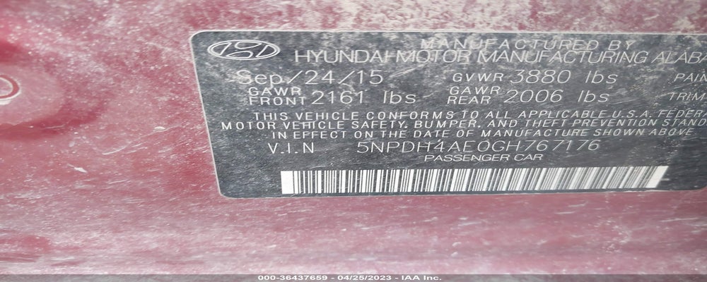 5NPDH4AE0GH767176 2016 HYUNDAI ELANTRA photo no. 9