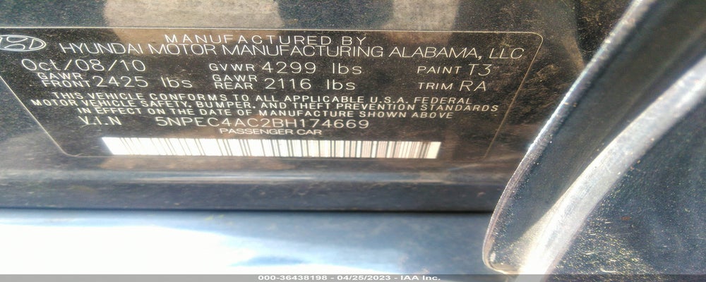 5NPEC4AC2BH174669 2011 HYUNDAI SONATA photo no. 9