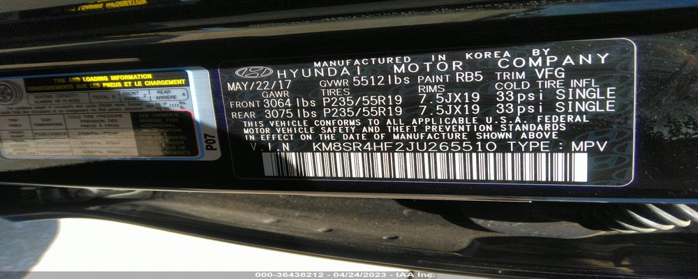 KM8SR4HF2JU265510 2018 HYUNDAI SANTA FE photo no. 9