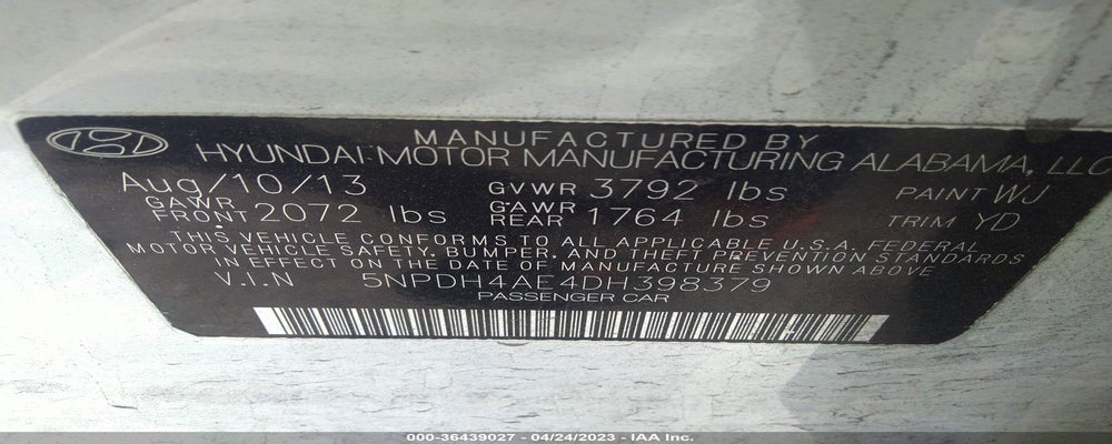 5NPDH4AE4DH398379 2013 HYUNDAI ELANTRA photo no. 9