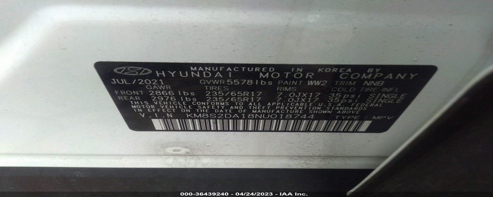 KM8S2DA18NU018744 2022 HYUNDAI SANTA FE HYBRID photo no. 9