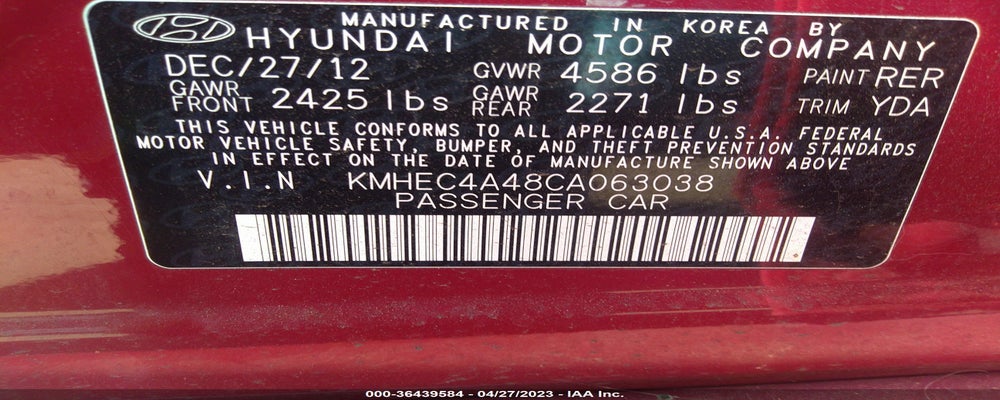 KMHEC4A48CA063038 2012 HYUNDAI SONATA photo no. 9