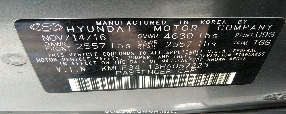 KMHE34L13HA057223 2017 HYUNDAI SONATA HYBRID photo no. 9