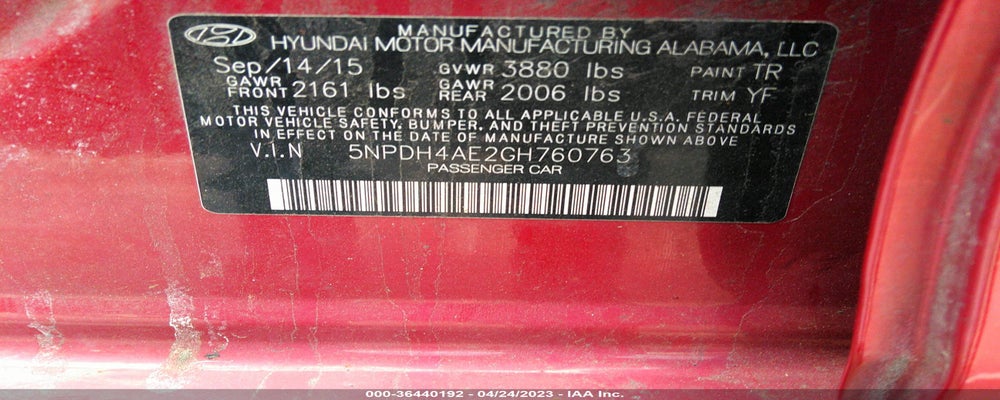5NPDH4AE2GH760763 2016 HYUNDAI ELANTRA photo no. 9