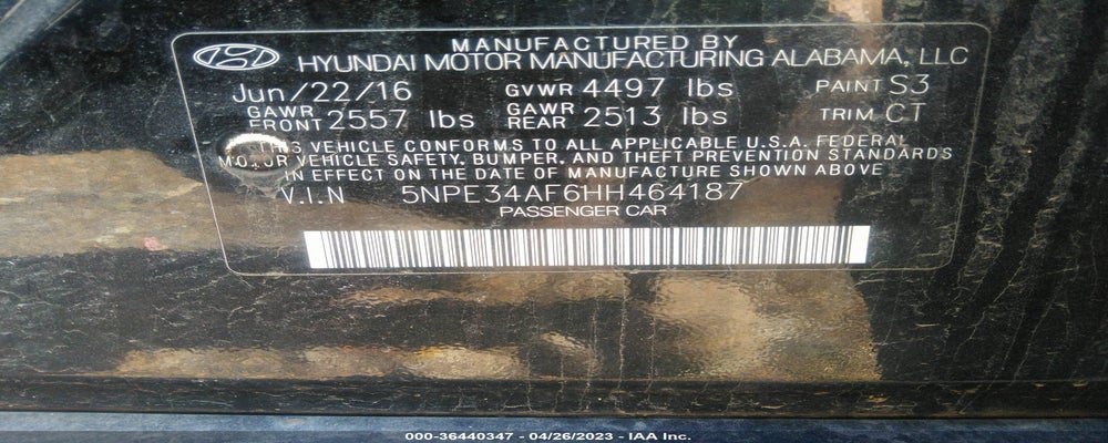 5NPE34AF6HH464187 2017 HYUNDAI SONATA photo no. 9
