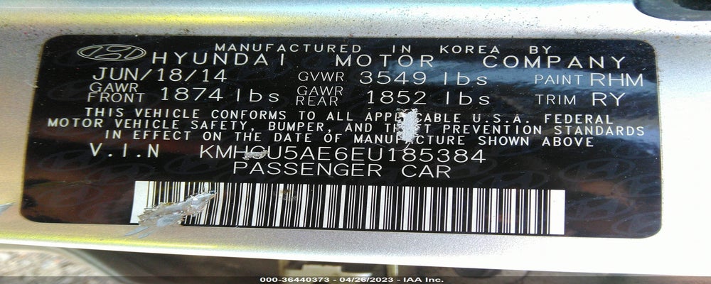 KMHCU5AE6EU185384 2014 HYUNDAI ACCENT photo no. 9