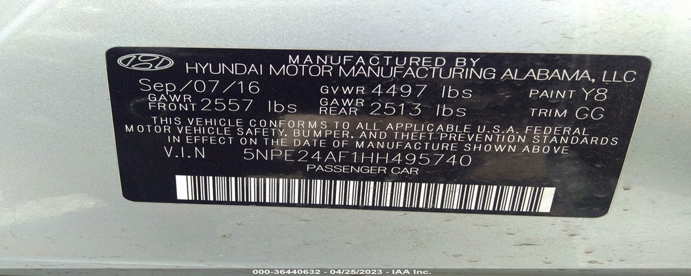 5NPE24AF1HH495740 2017 HYUNDAI SONATA photo no. 9