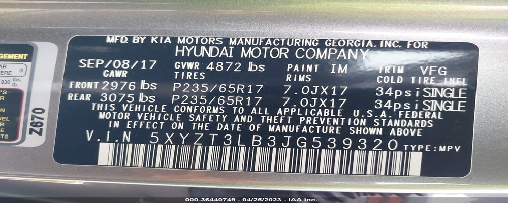 5XYZT3LB3JG539320 2018 HYUNDAI SANTA FE SPORT photo no. 9