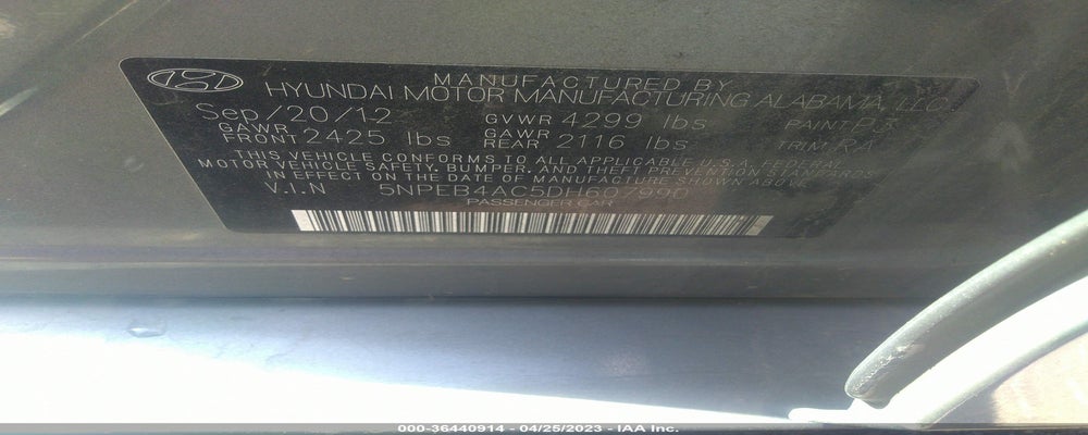 5NPEB4AC5DH607990 2013 HYUNDAI SONATA photo no. 9