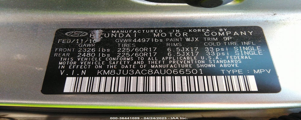KM8JU3AC8AU066501 2010 HYUNDAI TUCSON photo no. 9