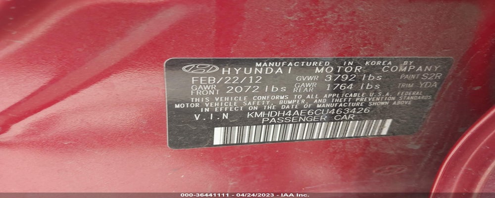 KMHDH4AE6CU463426 2012 HYUNDAI ELANTRA photo no. 9