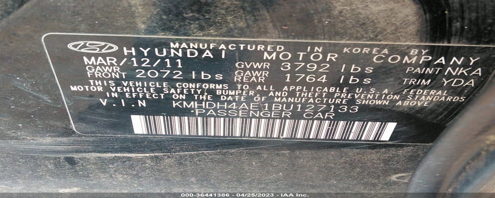 KMHDH4AE1BU127133 2011 HYUNDAI ELANTRA photo no. 9
