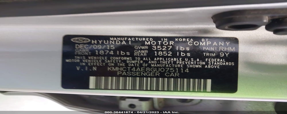 KMHCT4AE8GU075114 2016 HYUNDAI ACCENT photo no. 9