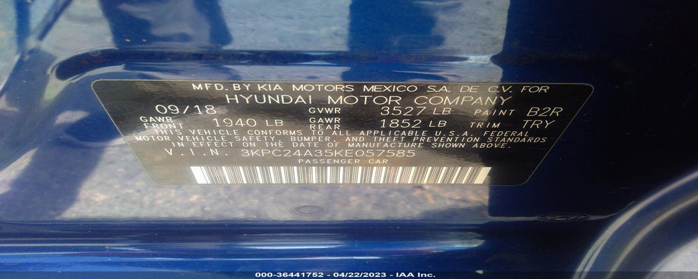 3KPC24A35KE057585 2019 HYUNDAI ACCENT photo no. 9