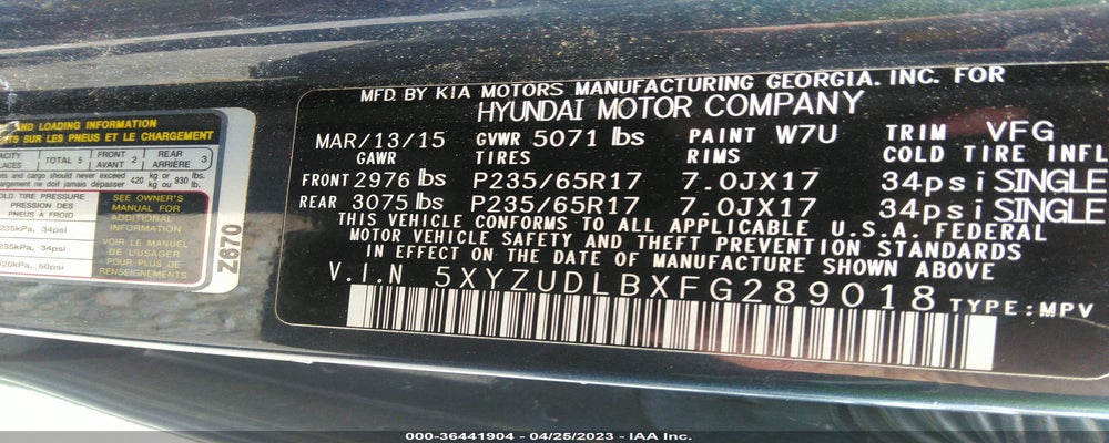 5XYZUDLBXFG289018 2015 HYUNDAI SANTA FE SPORT photo no. 9