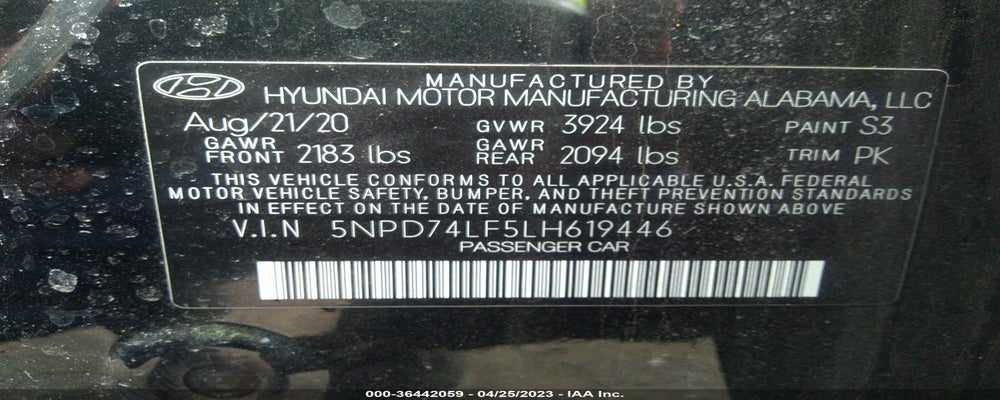 5NPD74LF5LH619446 2020 HYUNDAI ELANTRA photo no. 9