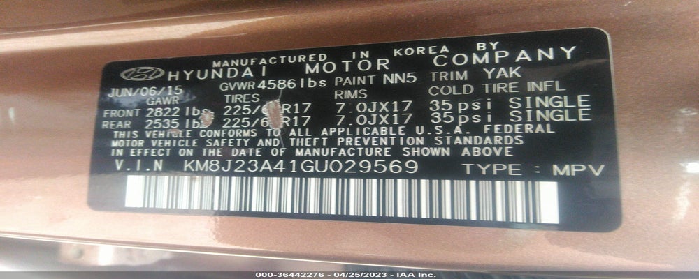 KM8J23A41GU029569 2016 HYUNDAI TUCSON photo no. 9