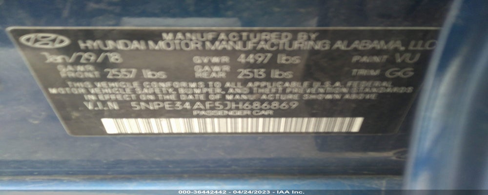 5NPE34AF5JH686869 2018 HYUNDAI SONATA photo no. 9