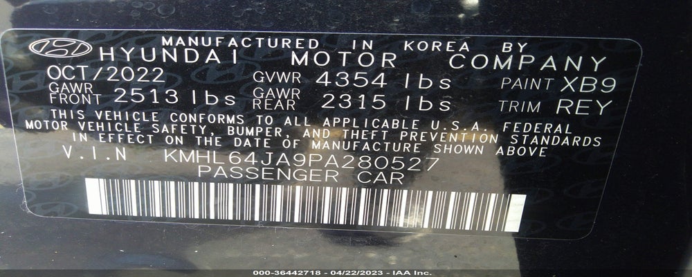 KMHL64JA9PA280527 2023 HYUNDAI SONATA photo no. 9