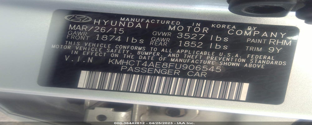KMHCT4AE8FU906545 2015 HYUNDAI ACCENT photo no. 9