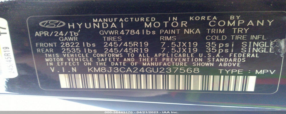 KM8J3CA24GU237568 2016 HYUNDAI TUCSON photo no. 9