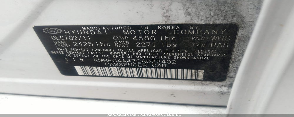 KMHEC4A47CA022402 2012 HYUNDAI SONATA photo no. 9