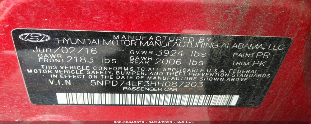5NPD74LF3HH087203 2017 HYUNDAI ELANTRA photo no. 9