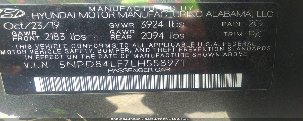 5NPD84LF7LH558971 2020 HYUNDAI ELANTRA photo no. 9