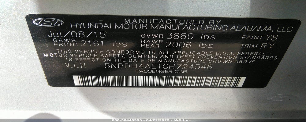 5NPDH4AE1GH724546 2016 HYUNDAI ELANTRA photo no. 9