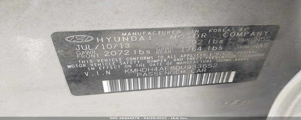 KMHDH4AE8DU933652 2013 HYUNDAI ELANTRA photo no. 9