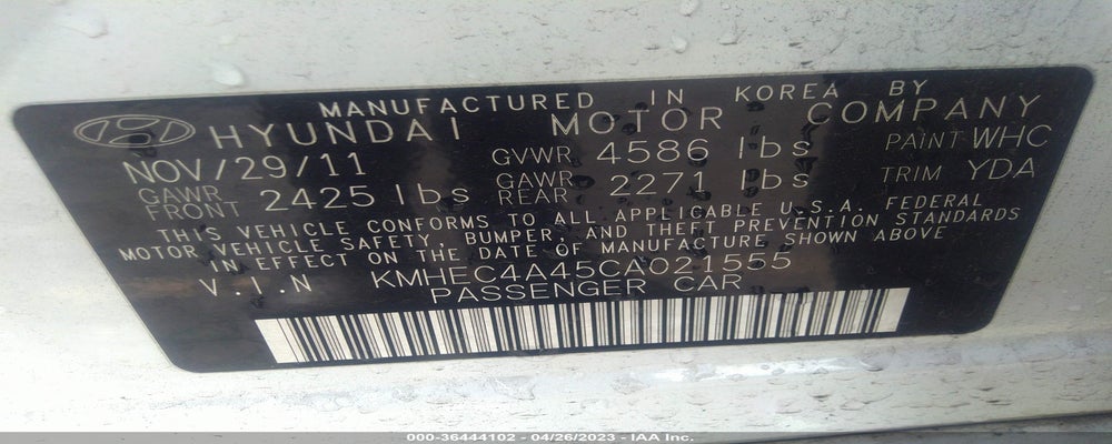 KMHEC4A45CA021555 2012 HYUNDAI SONATA photo no. 9