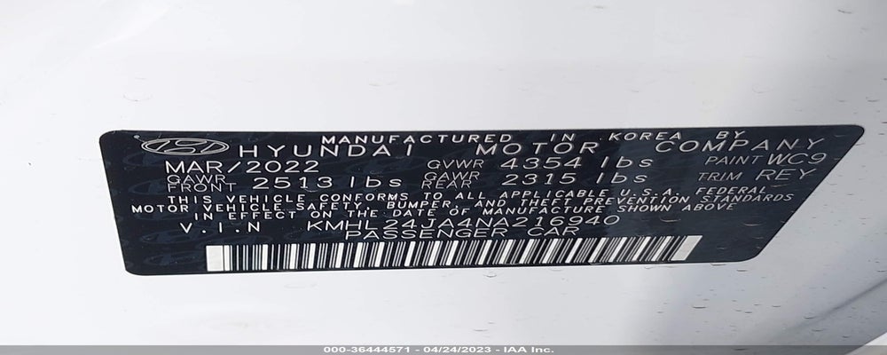 KMHL24JA4NA216940 2022 HYUNDAI SONATA photo no. 9