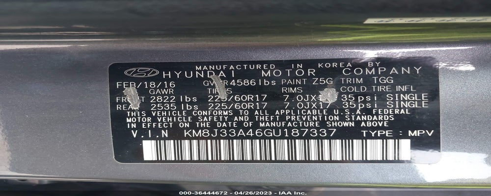 KM8J33A46GU187337 2016 HYUNDAI TUCSON photo no. 9