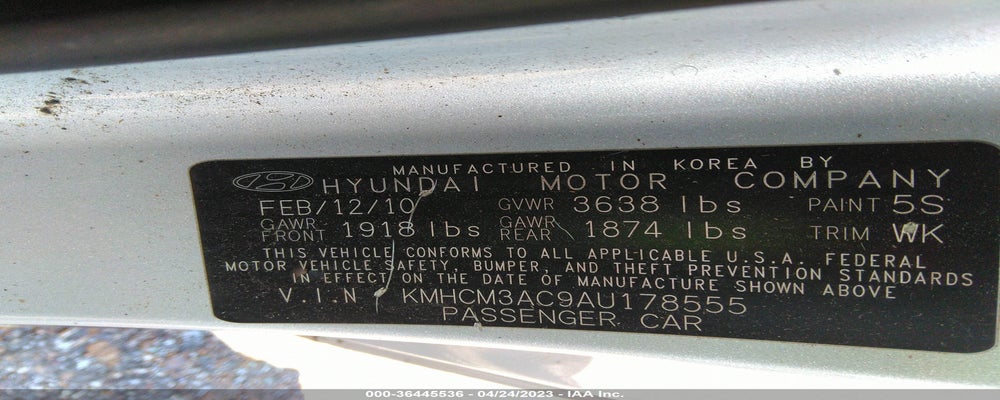 KMHCM3AC9AU178555 2010 HYUNDAI ACCENT photo no. 9