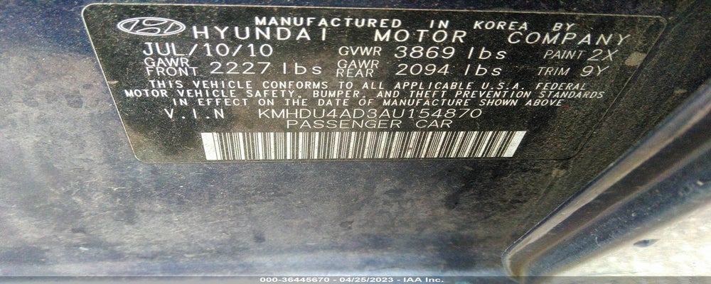KMHDU4AD3AU154870 2010 HYUNDAI ELANTRA photo no. 9