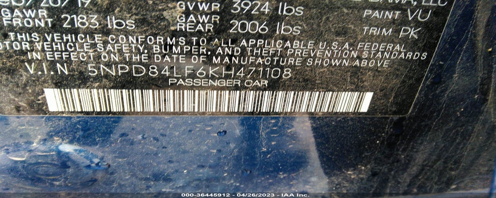 5NPD84LF6KH471108 2019 HYUNDAI ELANTRA photo no. 9