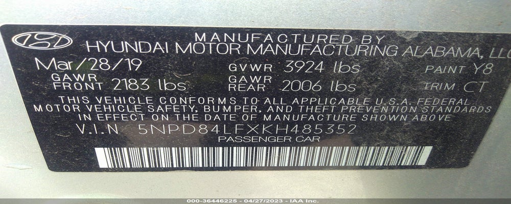 5NPD84LFXKH485352 2019 HYUNDAI ELANTRA photo no. 9