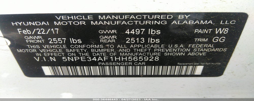 5NPE34AF1HH565928 2017 HYUNDAI SONATA photo no. 9