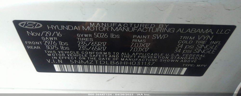 5NMZTDLB6HH031137 2017 HYUNDAI SANTA FE SPORT photo no. 9