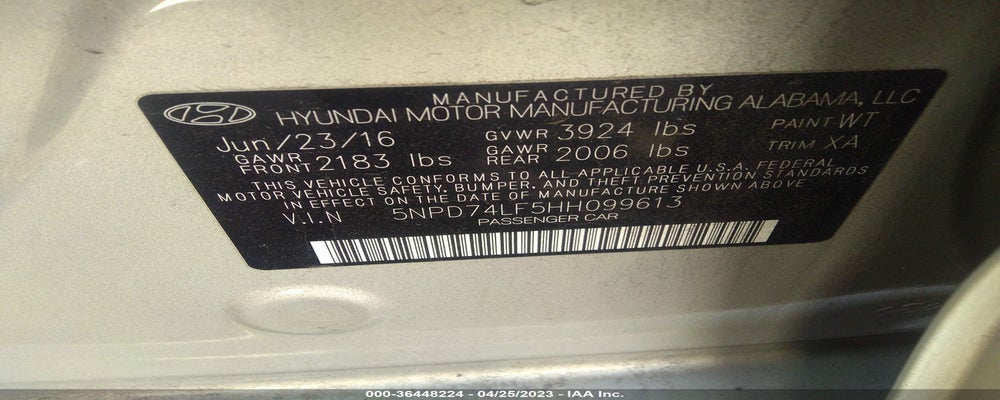 5NPD74LF5HH099613 2017 HYUNDAI ELANTRA photo no. 9