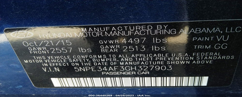 5NPE34AF3GH327903 2016 HYUNDAI SONATA photo no. 9