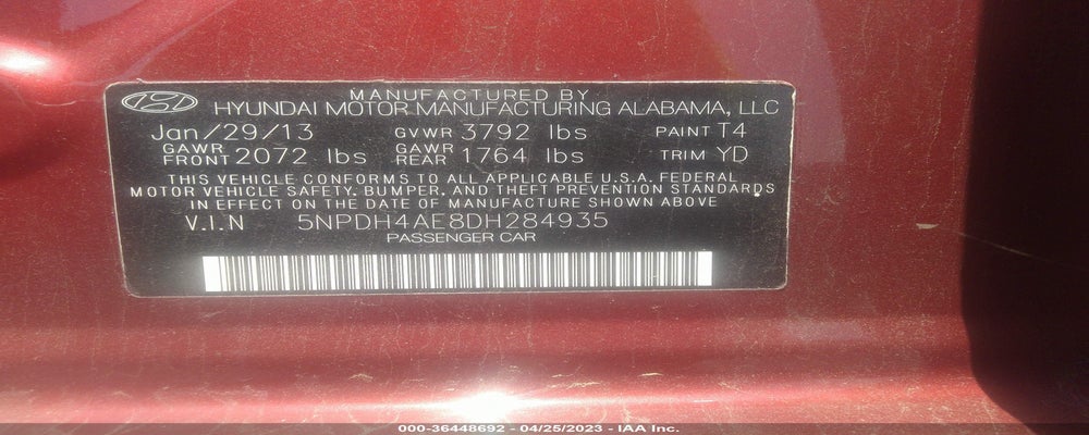 5NPDH4AE8DH284935 2013 HYUNDAI ELANTRA photo no. 9