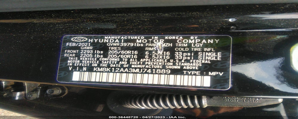 KM8K12AA3MU741889 2021 HYUNDAI KONA photo no. 9