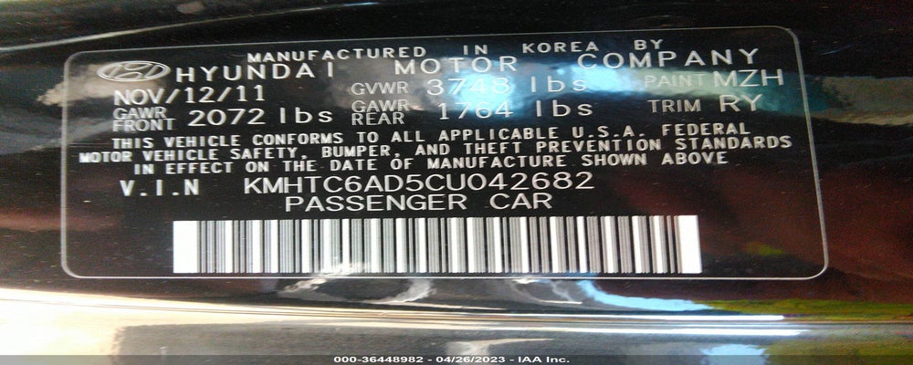 KMHTC6AD5CU042682 2012 HYUNDAI VELOSTER photo no. 9